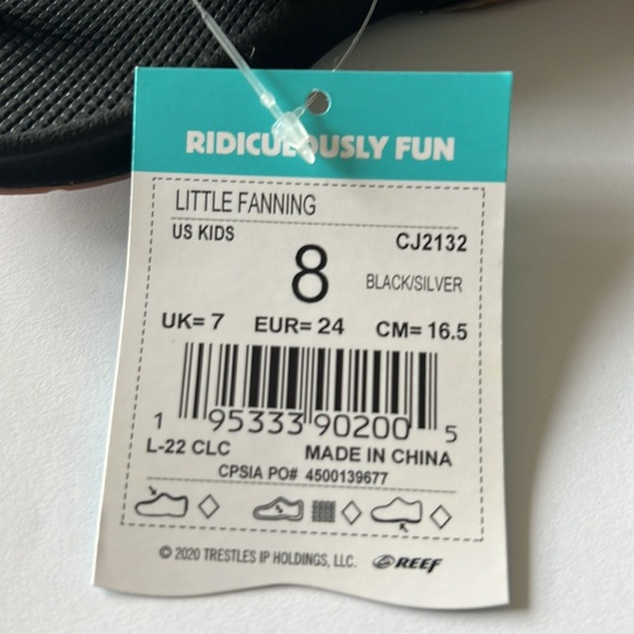 REEF LITTLE FANNING SANDALS SIZE 8 - Picture 3 of 6